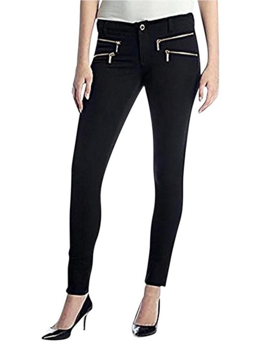 MICHAEL Michael Kors Black Skinny Zip-Pocket Pants